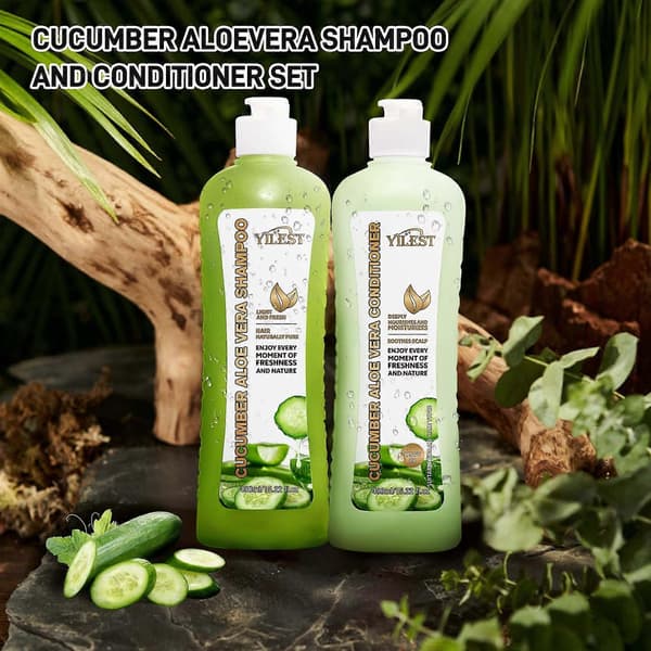 Hårvårdsset Gurka Rengörande Oljekontroll Mjukgörande Schampo och Balsam Set - 900ml