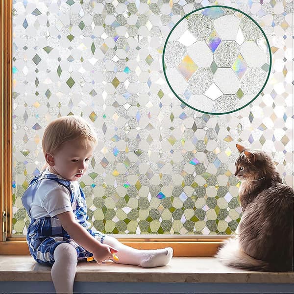 Farget Glass Vindusfilm Personvern 3D
