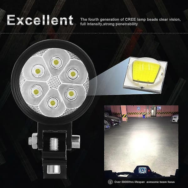 Motorsykkel 6 Led Spot Light Frontlykt Tåkelys Kjørelys 3 Moduser