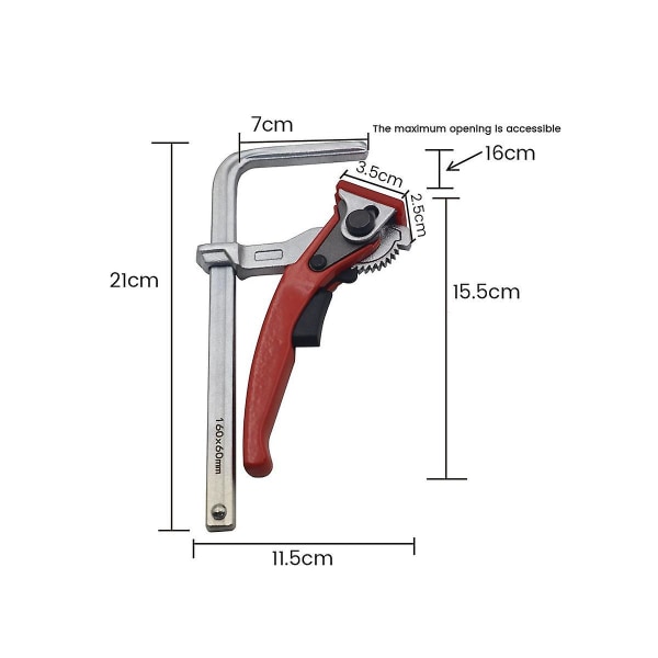 Skralle bordklemme Hurtigutløser stang klemme Stål klemme F spor klips for hullbord og styreskinne