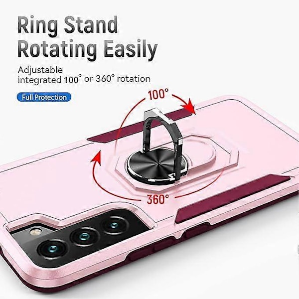 SBSG SamSung Galaxy S21FE -puhelimen kuori, sotilasluokan iskunkestävä suojakansi, 4,5 metrin pudotustesti, magneettisella telineellä ja ajoneuvon