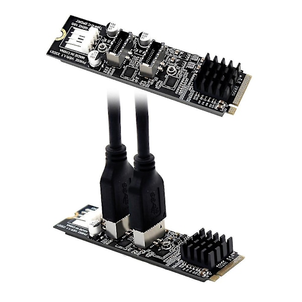 Nvme til 2-port USB3 10G Udvidelseskort Adapter Asm3142 Høj ydeevne