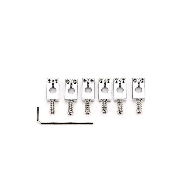 6 stk. Guitarbro Saddles Bro Pull String Code med Nøgle Musikinstrumenter Elektrisk Guitar