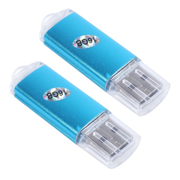 2x Usb Memory Stick Flash Pen Drive U Disk til Ps3 Ps4 Pc Tv Farve: blå Kapacitet: 16gb
