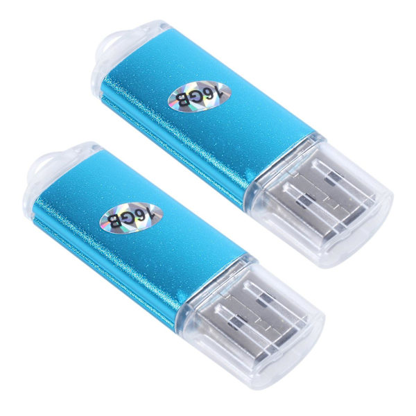 2x USB-muistitikku Flash Pen Drive U Disk PS3:lle PS4:lle PC:lle TV:lle Väri: sininen Kapasiteetti: 16 Gt