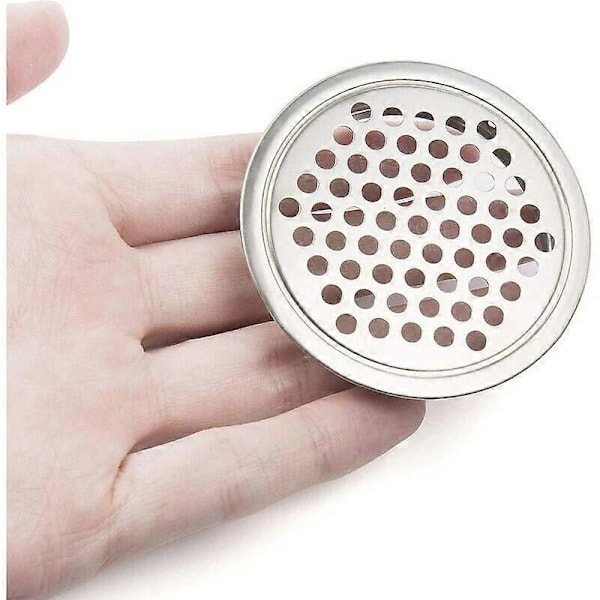20 Stycken Runda Ventilationsgaller Rostfritt Stål Ventilationsgallerlock Cirkel för Skåp Garderob Utsugsventilation Avgasgaller för Kit