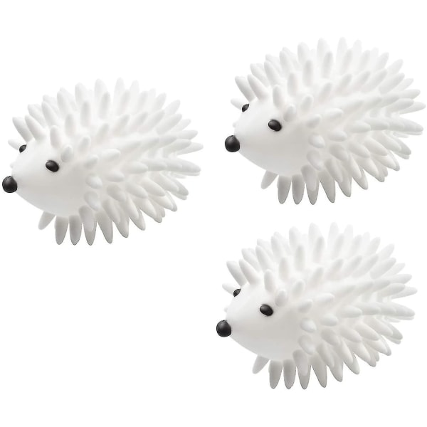 Hedgehog-kuivauspallot, uudelleenkäytettävät kuivausrummut Porcupine pallo kuivauskoneeseen, antistaattiset pehmeät pyykinpesupallot 3kpl-valkoisia