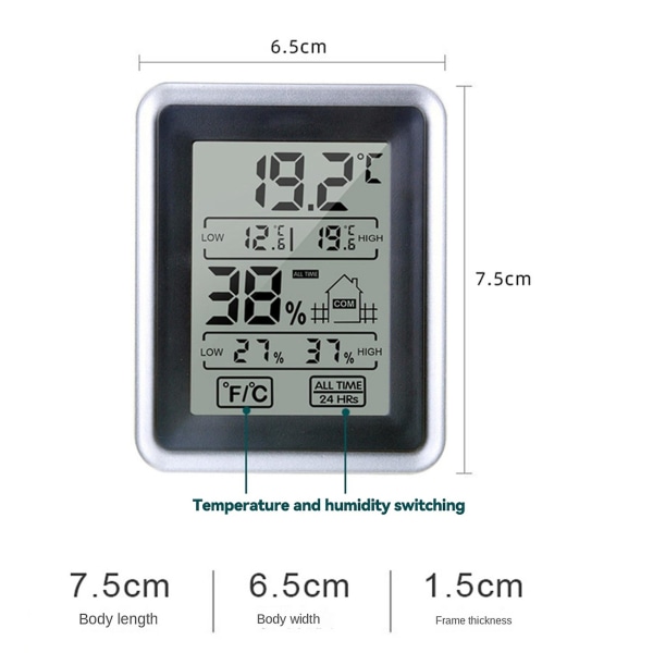 2x LCD Digital Termometer Hygrometer Indendørs Temperatur Sensor Luftfugtighed Mål