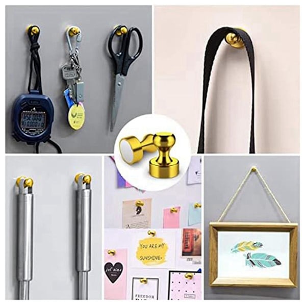 24 Pakke Kjøleskapsmagneter, Magneter for Whiteboard, og Magnetiske Tegnestifter for Kjøkken, Skole, (Gull)