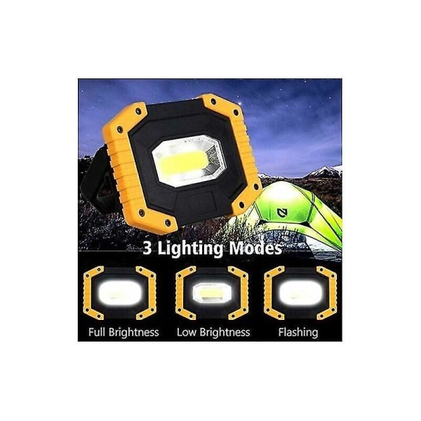 Spot Led Oppladbar 30w 2000lm Spot Lampe De Travail Avec 2x 18650 Batteri 3 Modi Lampe Portable