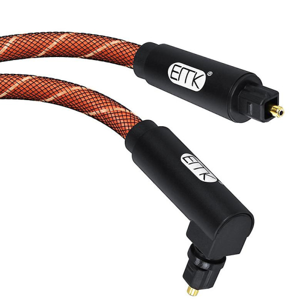 90 Graders Optisk Kabel 5.1 Digital Lyd Spdif Fiberoptisk Audio Toslink Kabel 1m