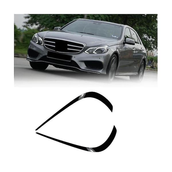 Front Bumper Splitter Spoiler Tåkelys Øyenbryn For E Klasse W212 Facelift 2013-2015 Piano Sort