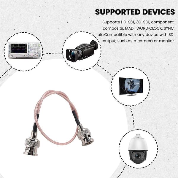 4 st 3G HD SDI-kabel BNC-kabel 30 cm 75 Ohm för kameror BMCC videoutrustning Stöder HD-SDI 3G-SDI 4