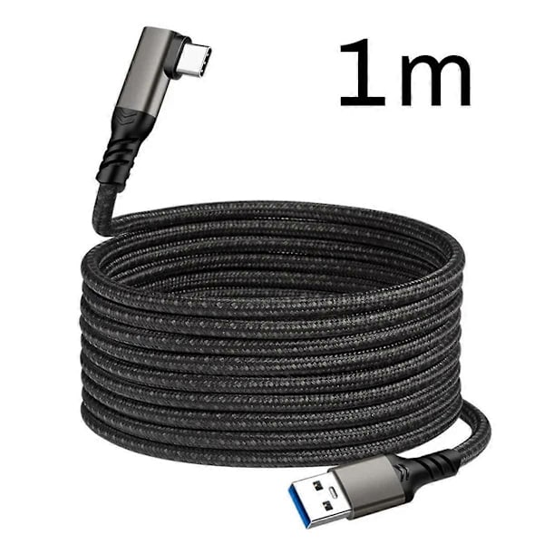 Link-kabel for Quest 2 VR USB 3.2 Hurtigladekabel Dataoverføring Rask Lading VR Headset Tilbehør, 1 Meter