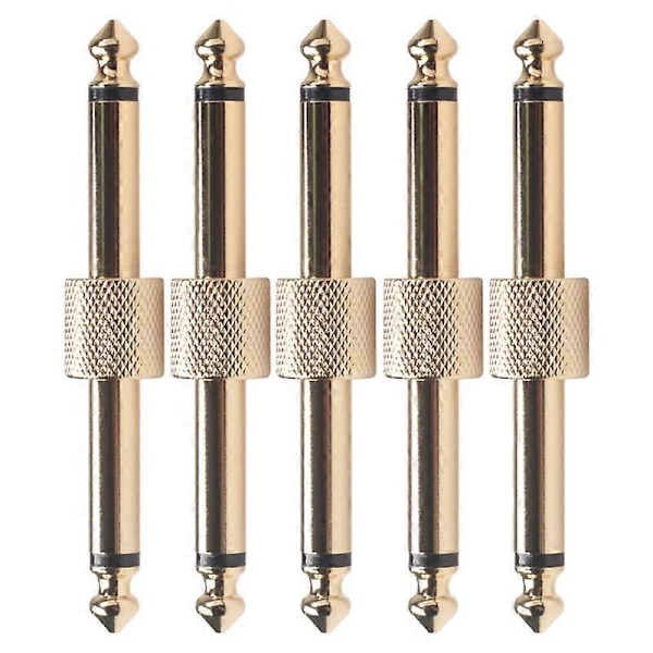 5 st 1/4 tum 6,35 mm Gitarr Effektpedal Koppling Jack Interface Kabel Adapter Elektrisk
