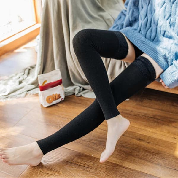 Vinter Dam Varma Splitsockor Stickade Varma Ankelvärmare Leggings Strumpor