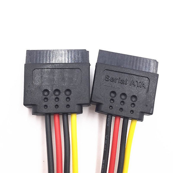 SATA 15-pin hann til 2 SATA 15-pin hunn 15-pin strømledning HDD Y-splitter universell kontakt adapter
