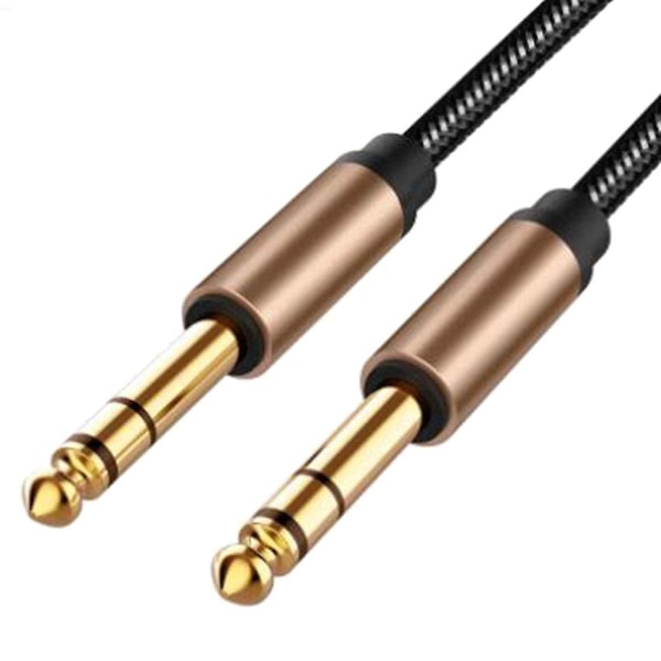 6,5 mm lydkabel flettet for gitarmikserforsterker 1,8 m ledning hann-til-hann aux-kabel