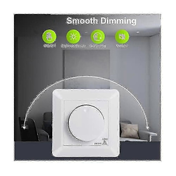 LED Dimmer Switch, Infälld Dimmer För Dimbar LED Och Halogen, 5-300 W Dimmer Switch LED, Ph