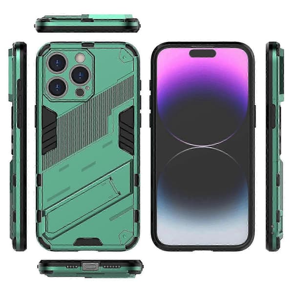 Til iPhone 16 Pro-deksel PC+TPU Støtsikkert telefondeksel med støtte -