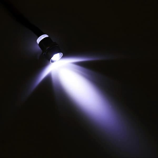 4 stk 12V 8mm LED Panel Pilot Dash Varsellys Indikatorlampe Bil Varebil Hvit