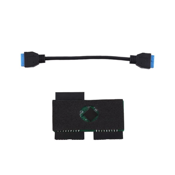 USB Hub 3.0 19pin 1 - 2 header jatkojohto, jossa on siru ja modulaarinen kaapelilinja ja laajeneminen