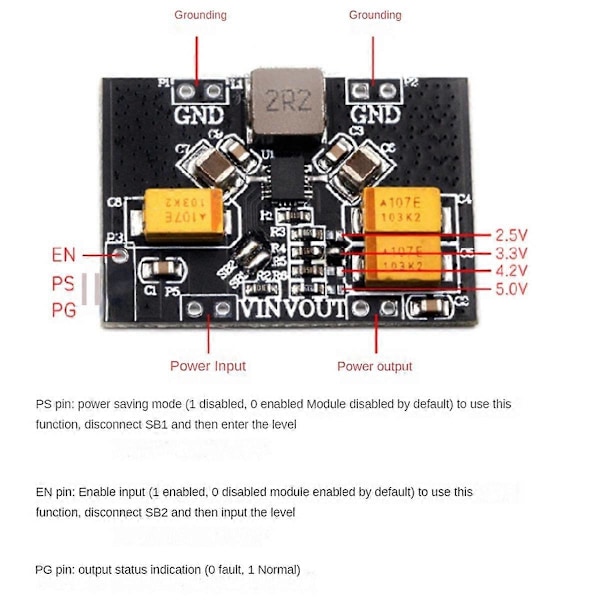 TPS63020 Automatisk Buck-Boost Step Up Down Strömförsörjningsmodul Litiumbatteri Låg Ripple Spänningsomvandlare 5V