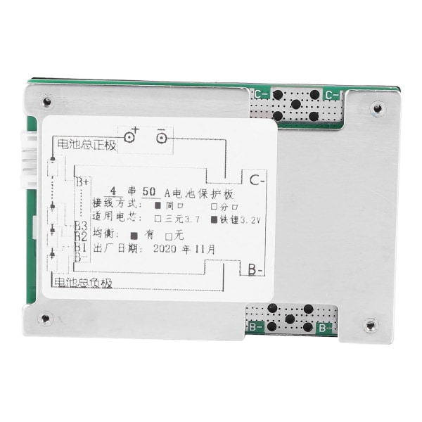 4s 12v 50a Bms Pcb Protection Board Inverter Ups Batteri Med Balanse For Lifepo4 Life 18650 Iron P