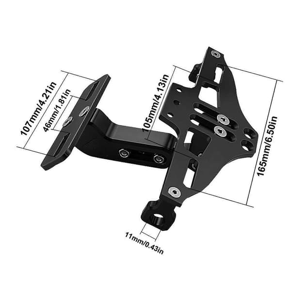 Universal Motorcykel Eliminator Nummerpladeholder Eliminator Baglygtebeslag Sort