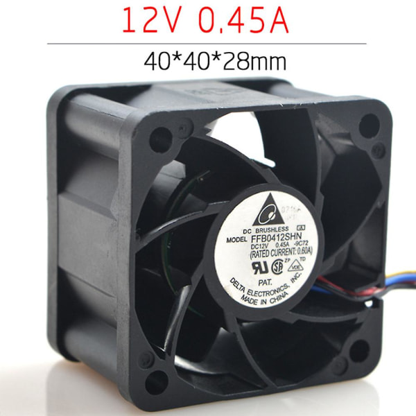 Ffb0412shn 4028 40mm 40x40x28mm Palvelin Tuuletin Suuri Teho Jäähdytystuulin 12v 0.45a -voimakas Ilmavirtaus Tuuletin 4p