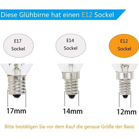 Förpackning med 6 Himalaya saltlampslampor E12, 15 watt för rumsbelysning, dekoration, 220–240 V