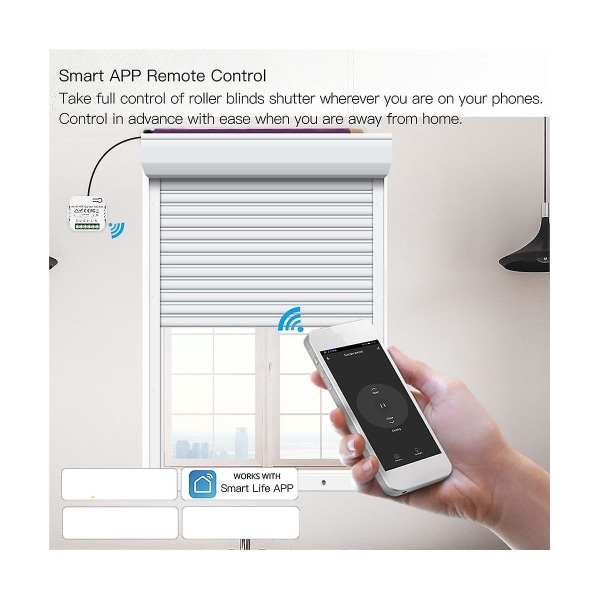Tuya Smart Life Wifi 433mhz Blindgardinkontakt med Rf-fjernbetjening til elektrisk rulleudløserkontrol