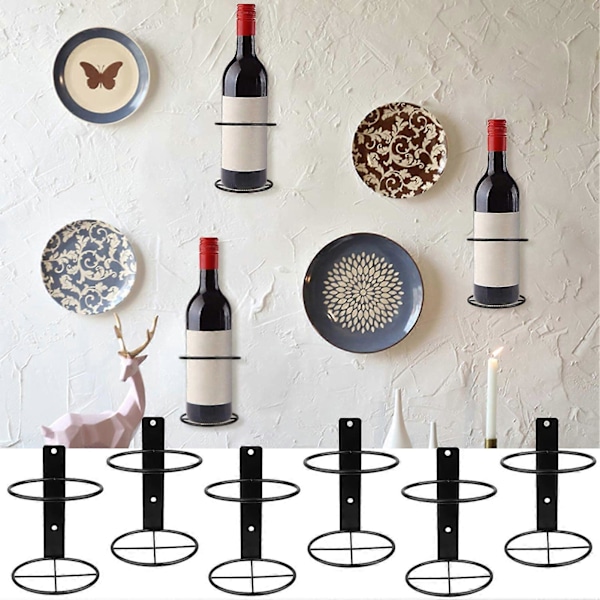 1 Set Vinhylla Väggmonterad Förvaring Spiral Metall Vinflaska Väggdisplayhållare Matrum