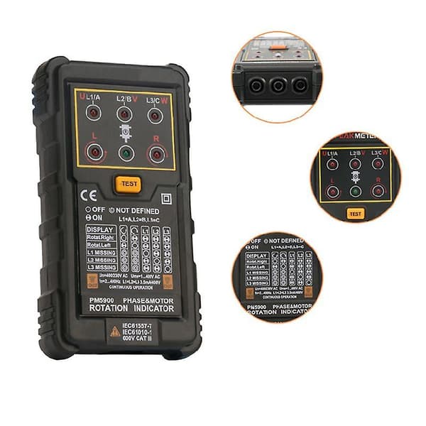 Ms5900 120v-400vac Trefaset Rotationsindikator Meter Fase Sekvens Tester