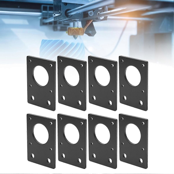 42 Stepper Motor Mount Flat Bracket Aluminium Alloy Monterings Plate for 3D Printer Svart