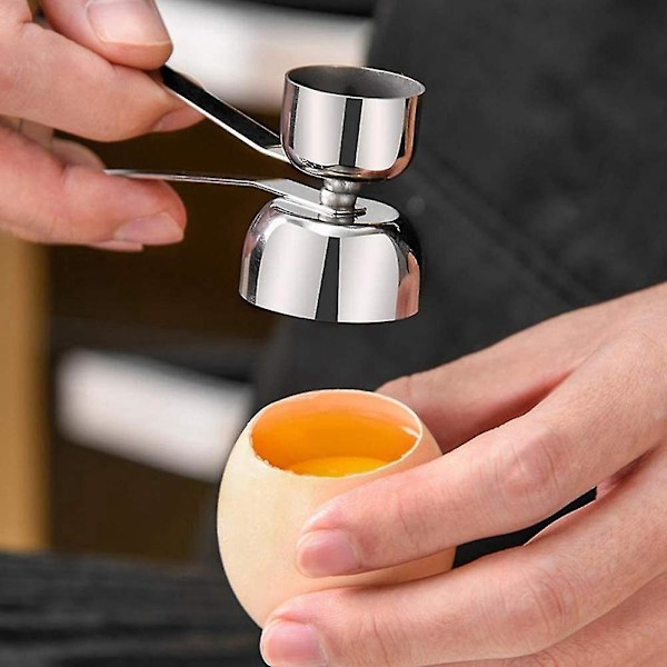 Eggeskallåpner Egg Topper Kutter, Eggseparator i rustfritt stål for rå, myke eller hardkokte egg