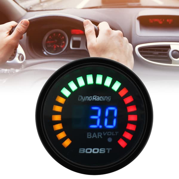 Turbo Boost Måler 20 LED Holdbar 1-3Bar 52mm Justerbar Turbo Boost Controller til Alle 12V Biler
