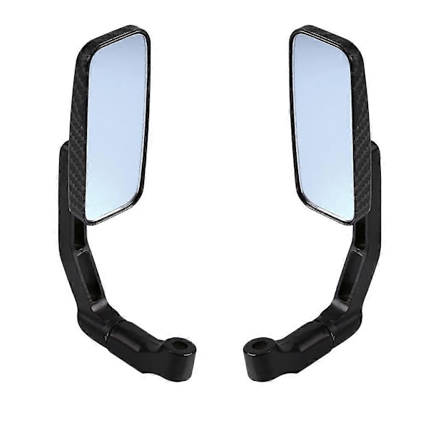 Par Universella Motorcykel Rektangulära Backspeglar 8mm 10mm Kolfiber