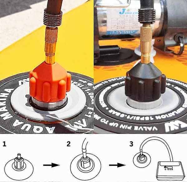 2 st Orange Pumpadapter Svart Kajak, Båt Pump, Luftpump Kajak Uppblåsbara