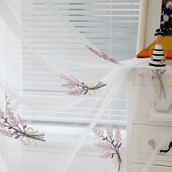 Gennemsigtig Gardin Tyl Vinduesbehandling Voile Drapering Kappe 1 Panel Stof