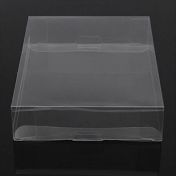 10 stk./parti Klar PET Plastboks Beskyttelsesetui Ermer Deksel for SNES N64 CIB Eskespillboks