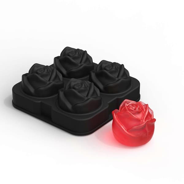 Rose isform stor størrelse 4 jevne rose silikon isgitter ansiktsisgitter