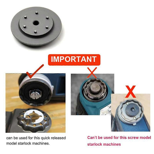 Power Oscillating Tool Adapter, Konverter til Starlock Oscillating Tool Blades til OIS Universal Tool B