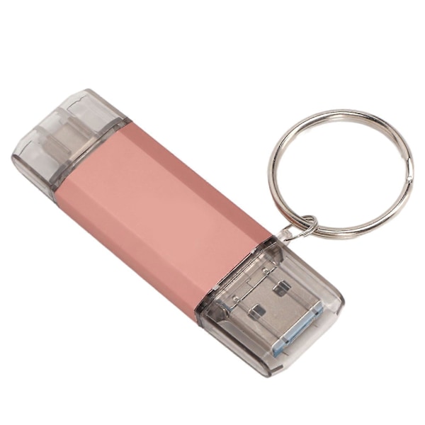 USB Flash Drive med nøglering Metal U Disk Vandtæt Høj Hastighed 3.0 Type C Micro USB 3 i 1 128GB