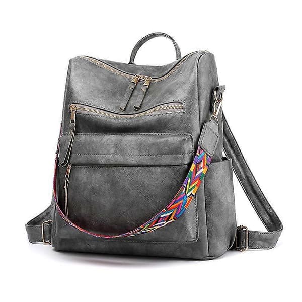 Mode Ryggsäck Handväskor för Kvinnor, Multifunktionell Design, Handväskor och Axelväska PU Läder Resväska, bottenbredd 31,2 cm, väskhöjd 34 cm