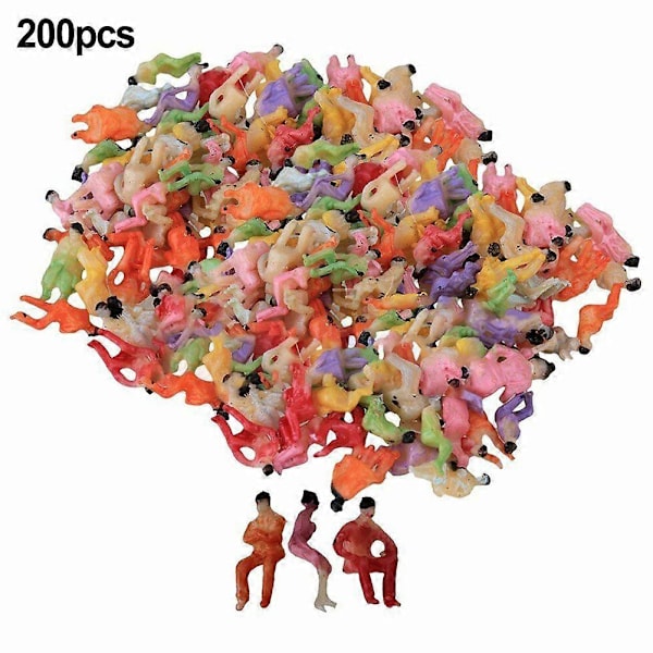 200 stk Sittende Malte Modellfigurer Jernbanesittende Passasjerer 1:100 Skala Bygge Landskap Tog Layout Leke For Barn Voksen