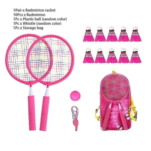 Badmintonsæt til børn, mini badmintonsæt med 10 badmintonbolde til børn fra 2-12 år