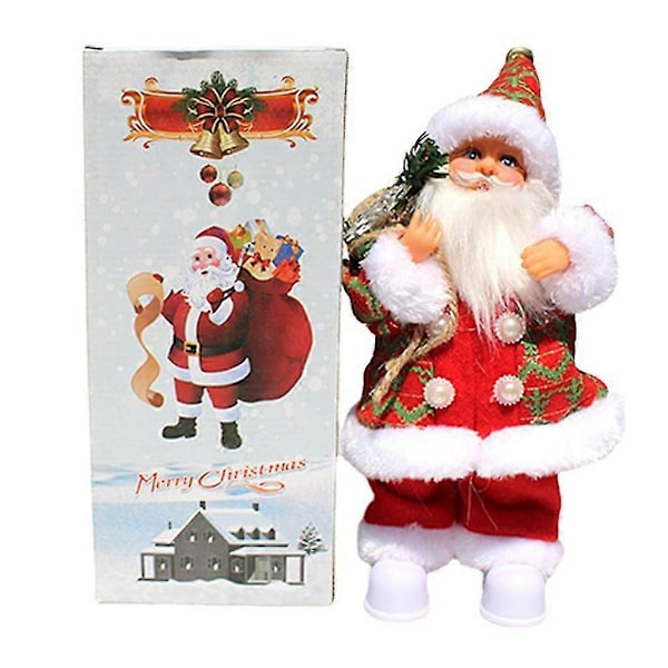 Elektrisk Musik Jultomte Docka Ornament Skakande Huvud Fötter Sjungande Dansande Juldockor Julklappar Heminredning