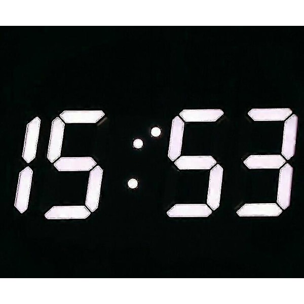 3D Digital Vækkeur Væg LED Nummer Tid Clock Med USB