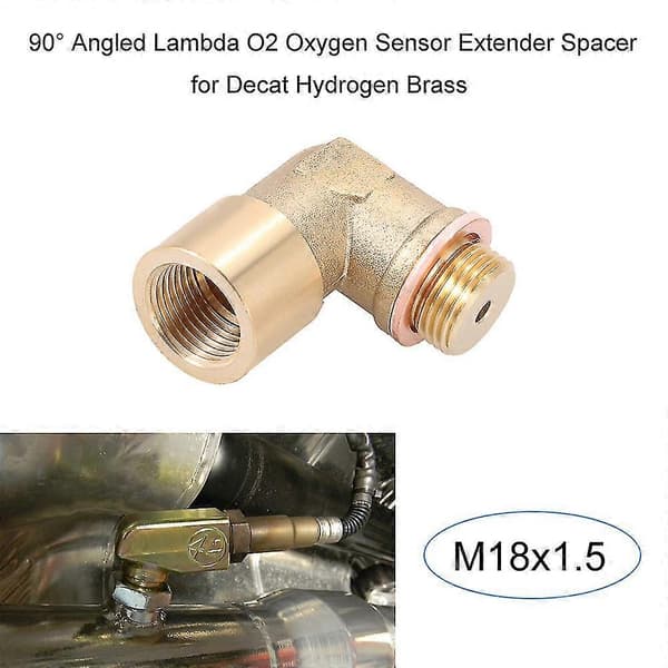 90 Graders Vinklet Lambda O2 Ilt Sensor Forlænger Spacer Til Decat Hydrogen Messing M18x1.56417242312299